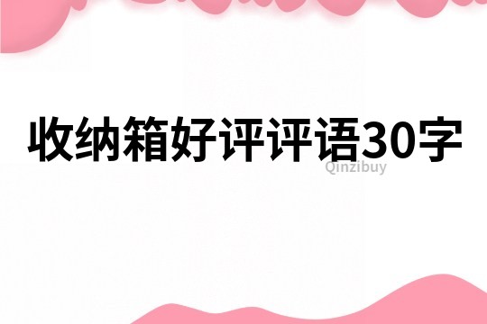 收纳箱好评评语30字