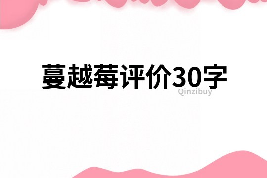 蔓越莓评价30字