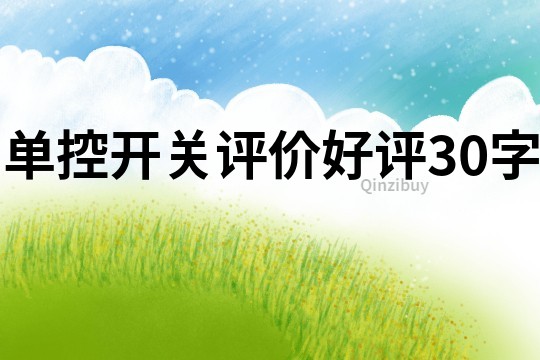 单控开关评价好评30字