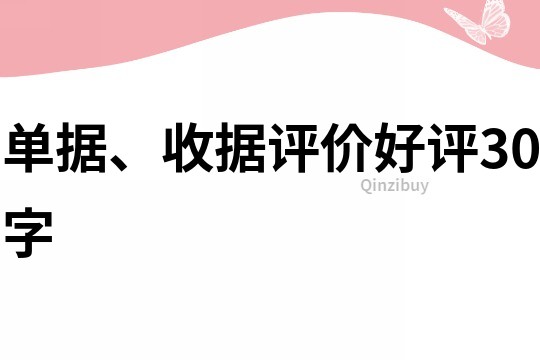 单据、收据评价好评30字