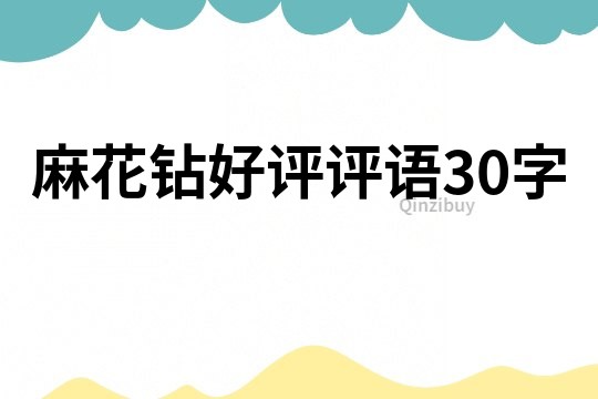 麻花钻好评评语30字