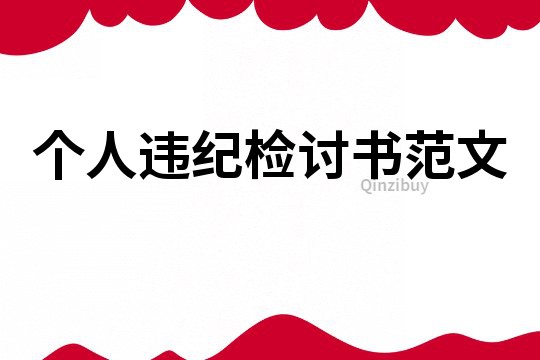 个人违纪检讨书范文