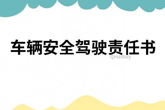 车辆安全驾驶责任书