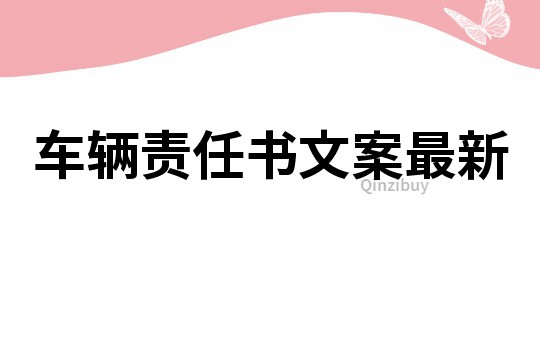 车辆责任书文案最新