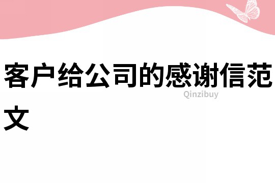 客户给公司的感谢信范文