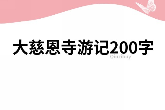 大慈恩寺游记200字