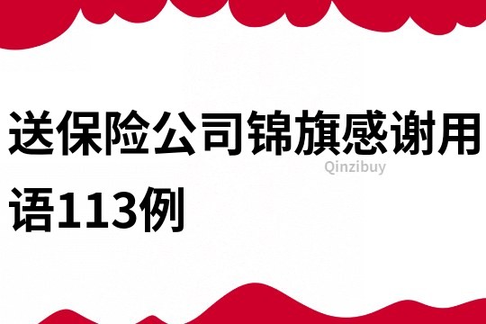 送保险公司锦旗感谢用语113例