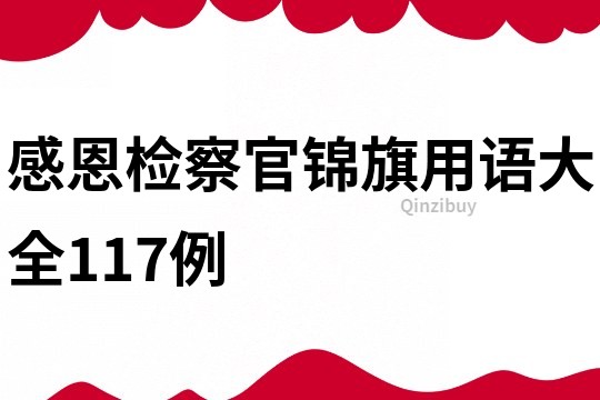 感恩检察官锦旗用语大全117例