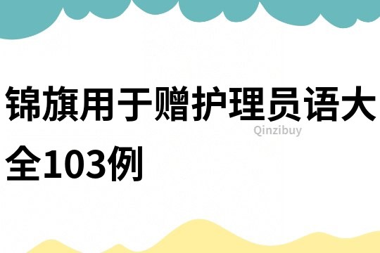 锦旗用于赠护理员语大全103例