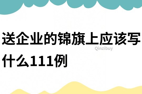 送企业的锦旗上应该写什么111例