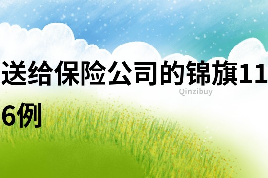 送给保险公司的锦旗116例