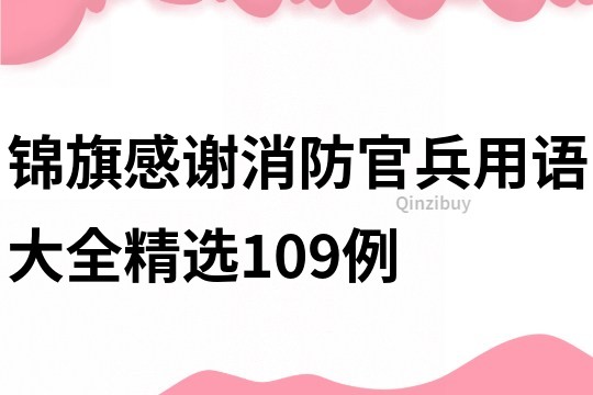 锦旗感谢消防官兵用语大全精选109例