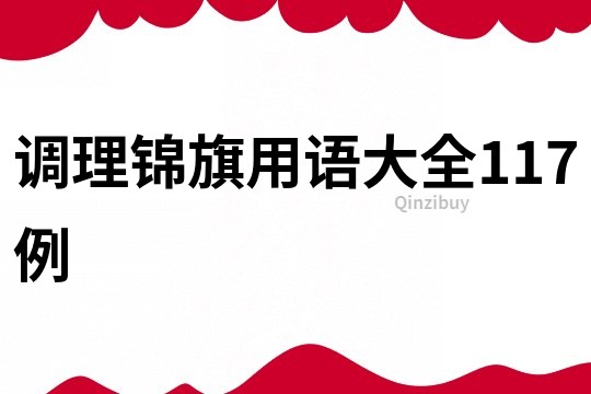 调理锦旗用语大全117例