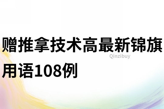 赠推拿技术高最新锦旗用语108例