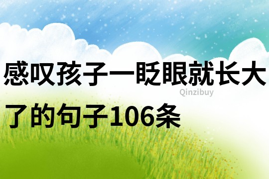 感叹孩子一眨眼就长大了的句子106条