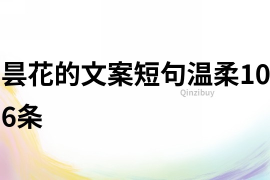 昙花的文案短句温柔106条