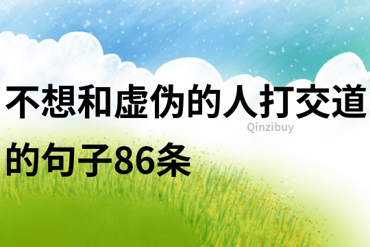 不想和虚伪的人打交道的句子86条