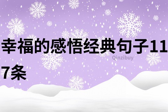 幸福的感悟经典句子117条