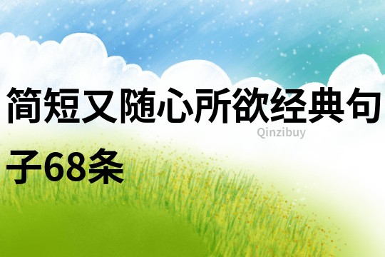 简短又随心所欲经典句子68条