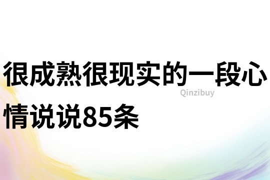 很成熟很现实的一段心情说说85条