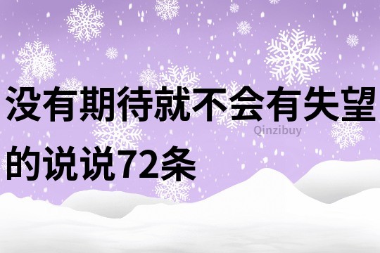 没有期待就不会有失望的说说72条