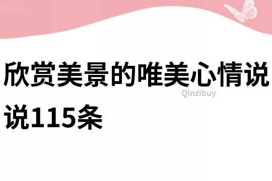 欣赏美景的唯美心情说说115条