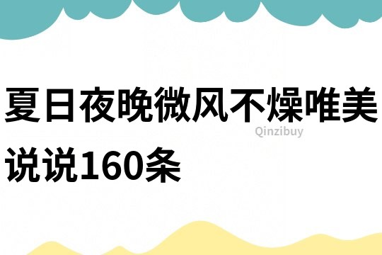 夏日夜晚微风不燥唯美说说160条