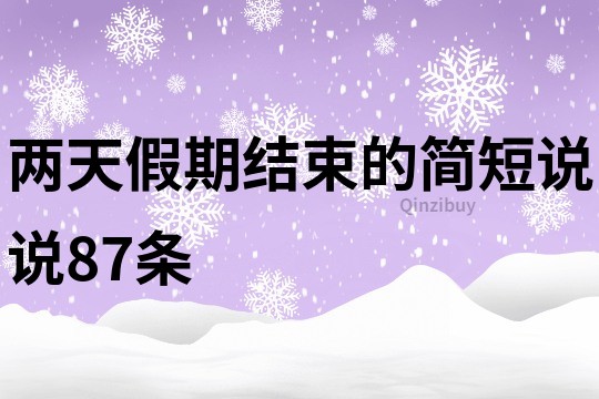 两天假期结束的简短说说87条