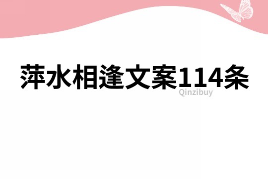 萍水相逢文案114条