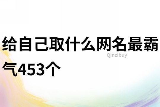 给自己取什么网名最霸气453个