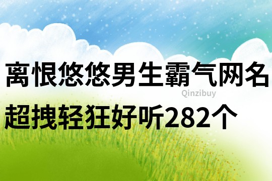 离恨悠悠男生霸气网名超拽轻狂好听282个