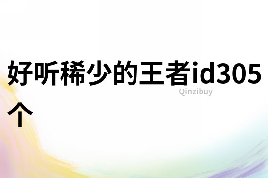 好听稀少的王者id305个
