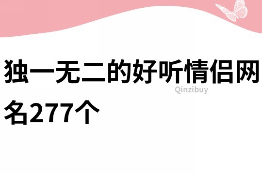 独一无二的好听情侣网名277个