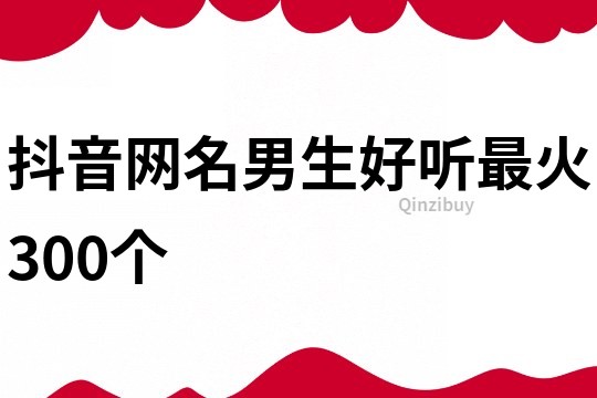 抖音网名男生好听最火300个