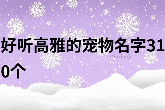好听高雅的宠物名字310个