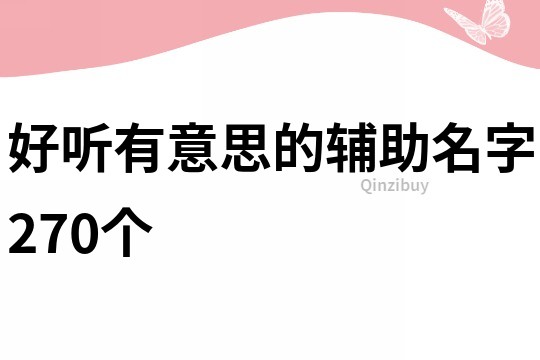 好听有意思的辅助名字270个