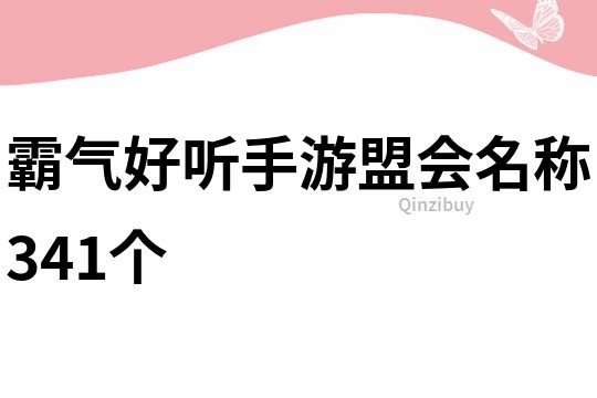 霸气好听手游盟会名称341个