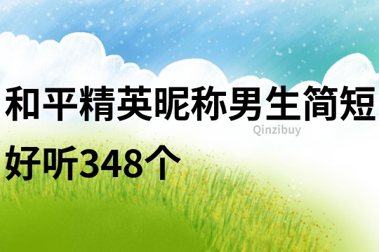 和平精英昵称男生简短好听348个