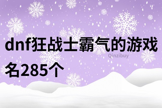 dnf狂战士霸气的游戏名285个