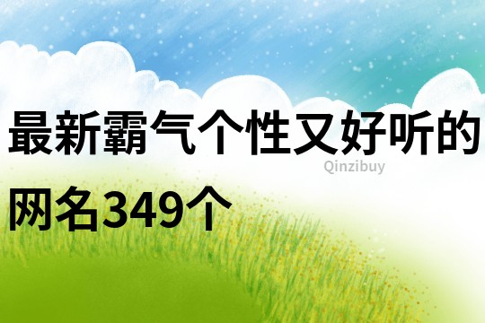 最新霸气个性又好听的网名349个