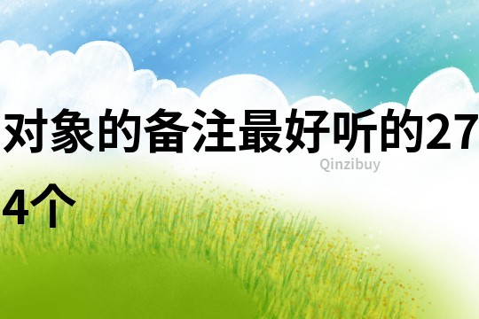对象的备注最好听的274个