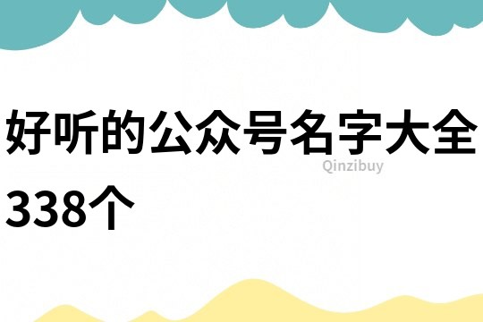 好听的公众号名字大全338个