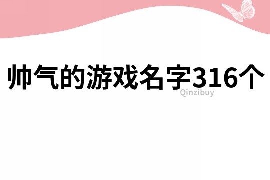 帅气的游戏名字316个