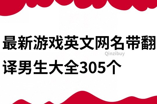 最新游戏英文网名带翻译男生大全305个