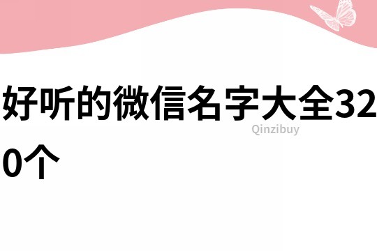 好听的微信名字大全320个