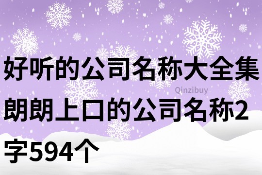 好听的公司名称大全集,朗朗上口的公司名称2字594个