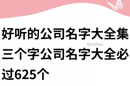 好听的公司名字大全集,三个字公司名字大全必过625个