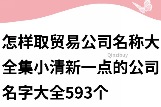 怎样取贸易公司名称大全集,小清新一点的公司名字大全593个