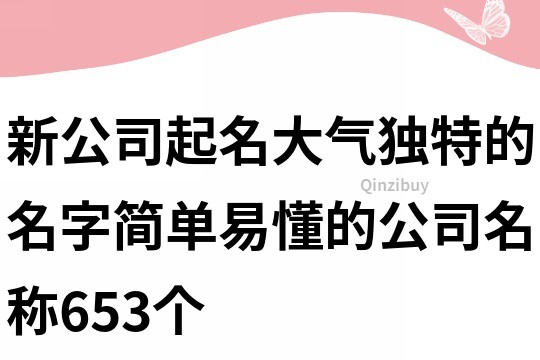 新公司起名大气独特的名字,简单易懂的公司名称653个