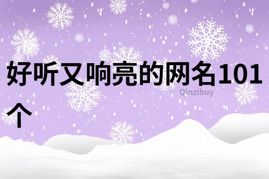 好听又响亮的网名101个